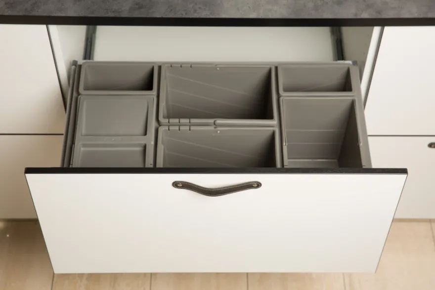 Affaldssortering til skuffe 6 spande 80 cm