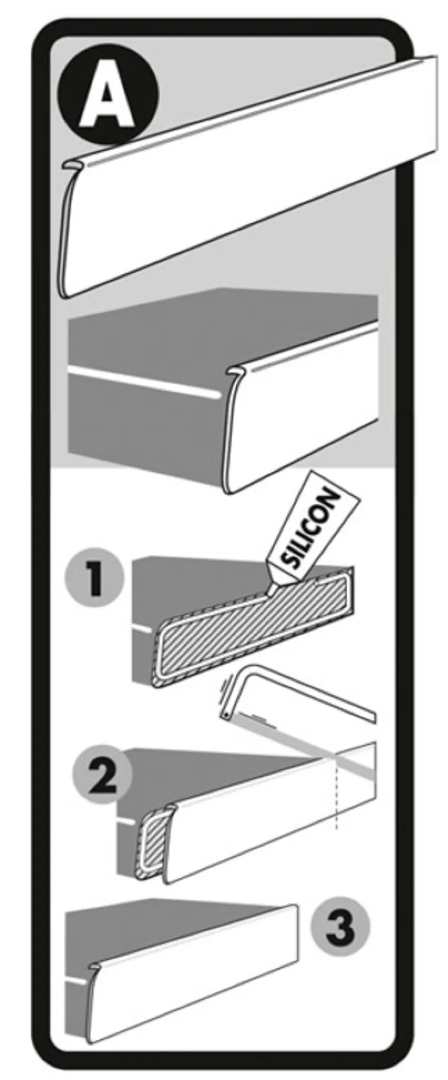 Afslutningsliste i aluminium