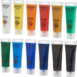 Akrylfarver 12 stk. á 75 ml
