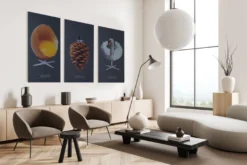 Akustikbillede Art-Acoustic ægget 60 x 120 cm - mørk grå