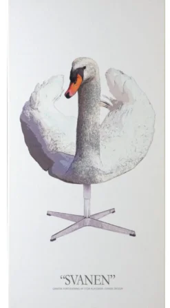 Akustikbillede Art-Acoustic svanen 60 x 120 cm - hvid