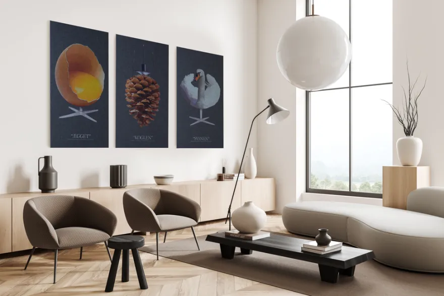 Akustikbillede Art-Acoustic svanen 60 x 120 cm - mørk grå
