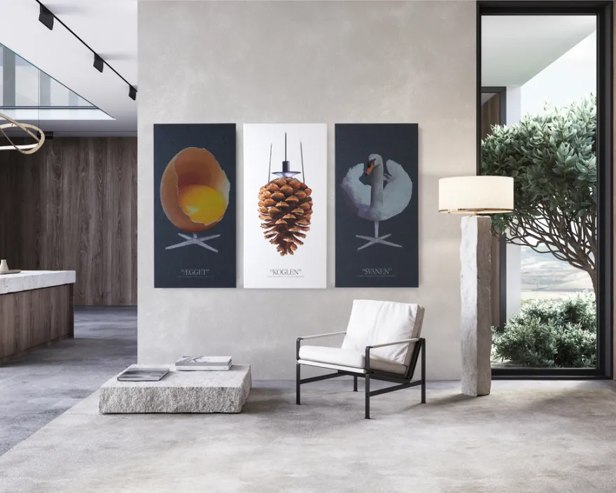 Akustikbillede Art-Acoustic svanen 60 x 120 cm - mørk grå