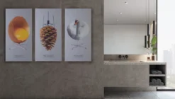 Akustikbillede Art-Acoustic koglen 60 x 120 cm - lys grå