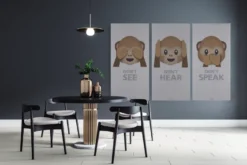 Akustikbillede Art-Acoustic hear 60 x 120 cm - lys grå