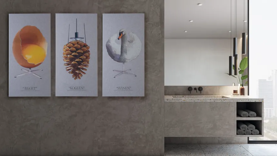 Akustikbillede Art-Acoustic ægget 60 x 120 cm - lys grå