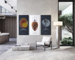 Akustikbillede Art-Acoustic koglen 60 x 120 cm - hvid