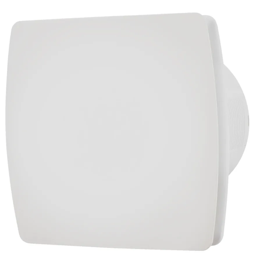 Badrumsventilator hvid m/hygrostat og timer - GRAD
