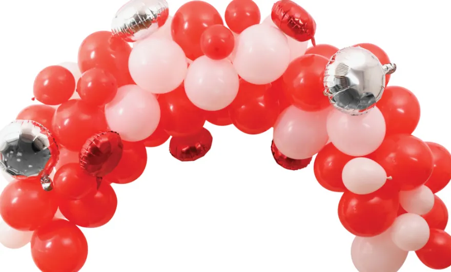 Ballonbue sæt med 70 balloner mix rød & hvid