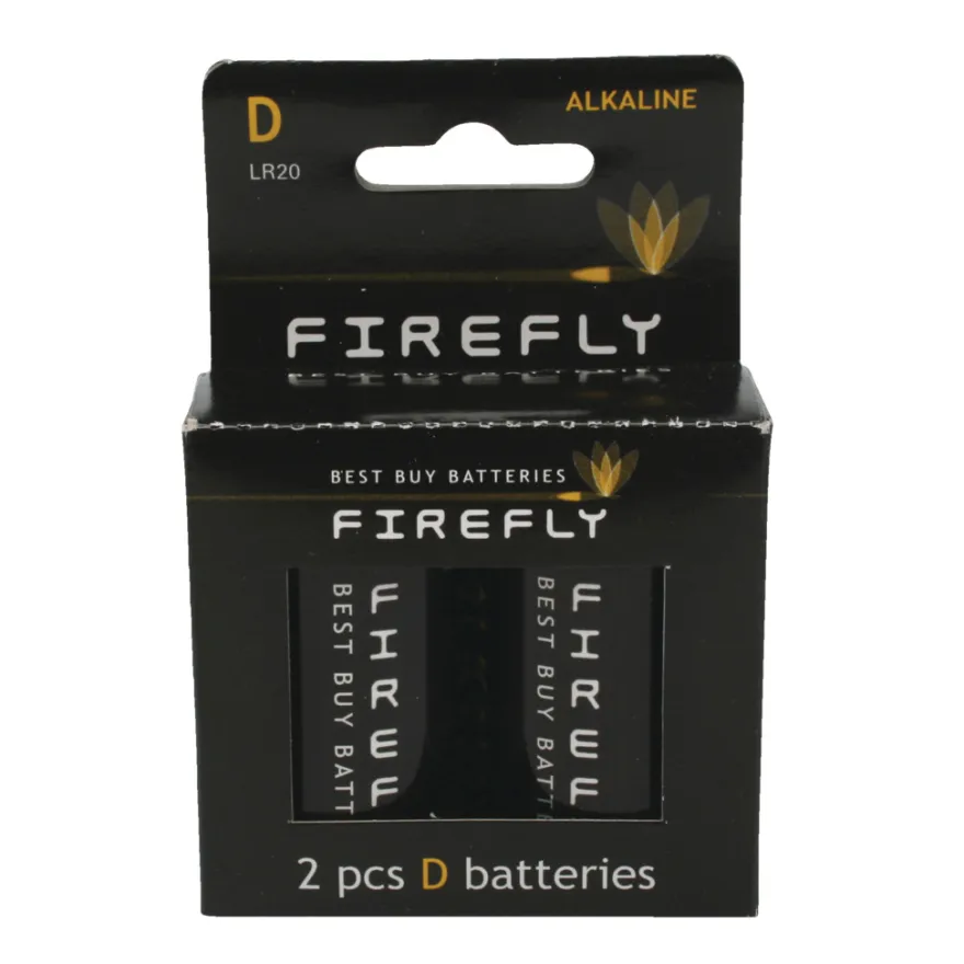 Batteri alkaline D LR20 2-pk. - Firefly