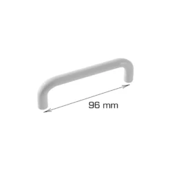 Bøjlegreb kant hvid plast 96 mm 2 stk.
