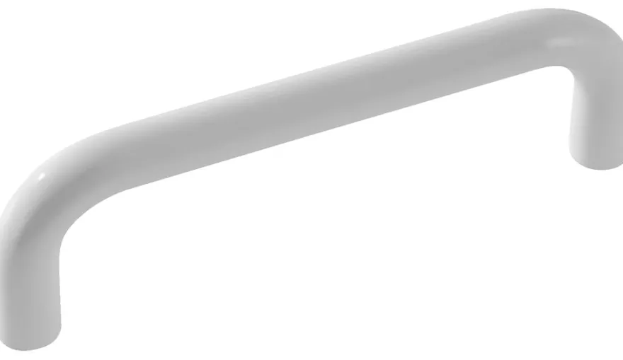 Bøjlegreb kant hvid plast 96 mm 2 stk.