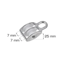 Blokrulle dobbelt elforzinket 7 mm
