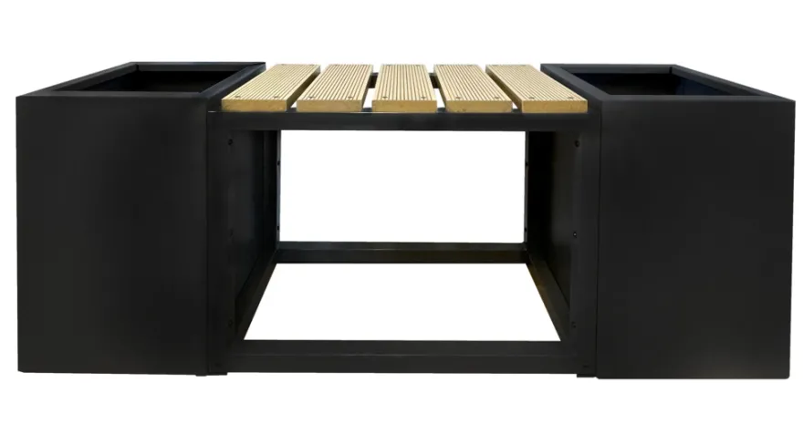 Bænk Easy sort stål 120 x 30 x 45 cm