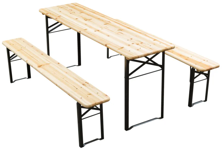 Bord-/bænkesæt foldbart træ/metal