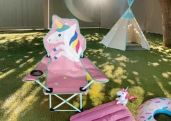 Børnecampingstol enhjørning 35 x 35 x 62 cm - Sunlife®