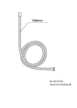 Bruseslange 150 cm krom - REN