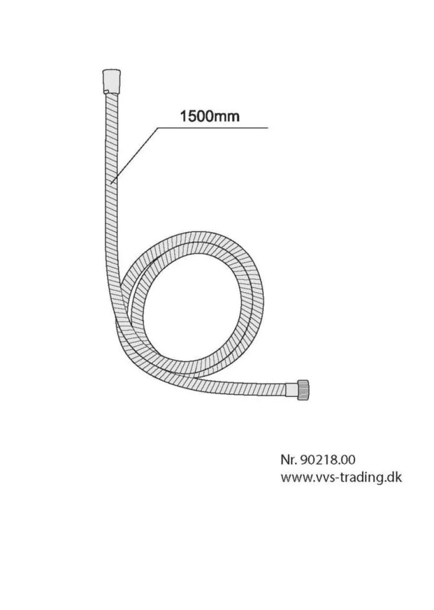 Bruseslange 150 cm krom - REN