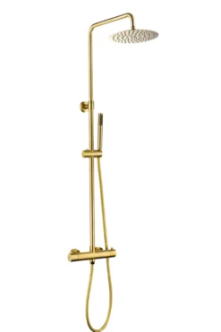 Brusesæt m/termostat Ø250 mm messingfinish
