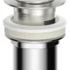 Bundventil pop-up 1 1/4" Ø66 mm børstet stål