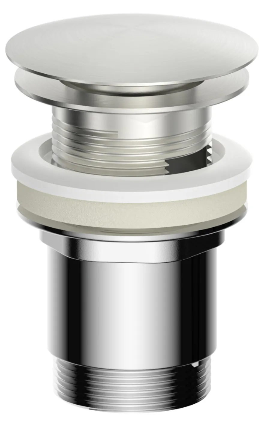 Bundventil pop-up 1 1/4" Ø66 mm børstet stål