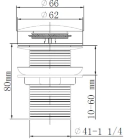 Bundventil pop-up Ø66 × 80 mm kobberfinish