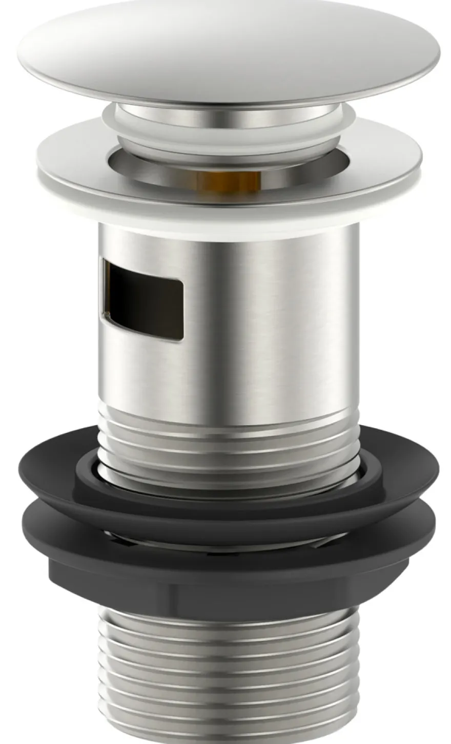 Bundventil Push pop-up 1 1/4" børstet stål - REN