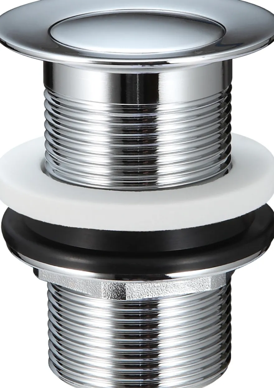 Bundventil uden overløb Push pop-up 1 1/4" krom
