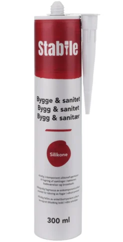 Bygge & Sanitet silikonefugemasse hvid 300 ml - Stabile®
