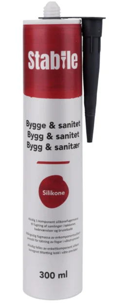 Bygge & Sanitet silikonefugemasse sort 300 ml - Stabile®