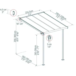 Canopia by Palram Sierra terrasseoverdækning 5,29 m²