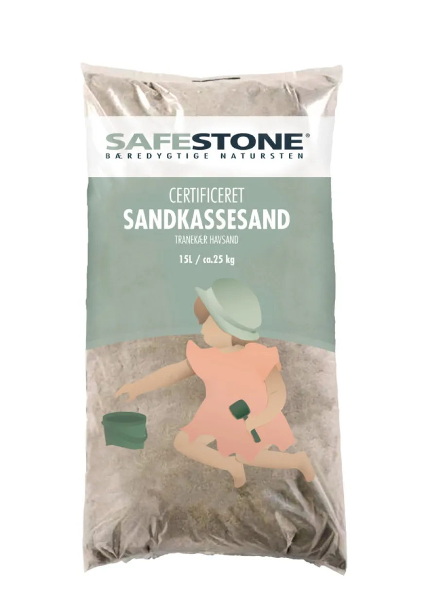 Certificeret sandkassesand 15 liter - Safestone