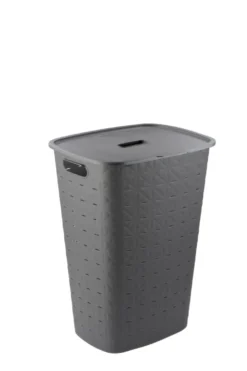 Curver vasketøjskurv med låg 56 liter grå