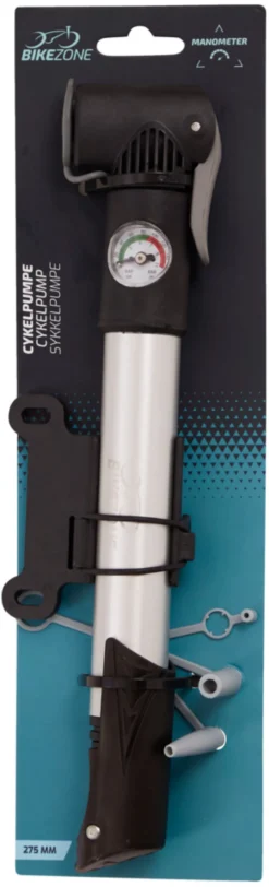 Cykelpumpe mini m/manometer - BikeZone®