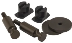 Dots knager til akustikpaneler 4,5 x 2,4 cm bruneret stål 2 stk.