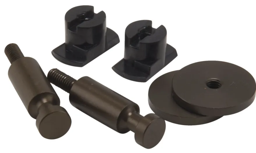 Dots knager til akustikpaneler 4,5 x 2,4 cm bruneret stål 2 stk.