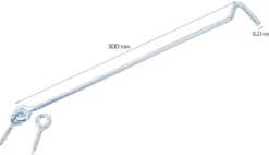 Dørkrog 300 mm elforzinket 2 stk.