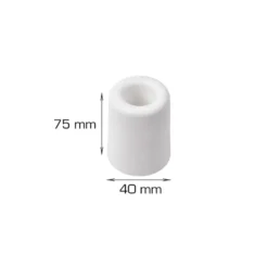 Dørstopper Ø40 x H75 mm hvid plast