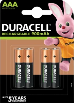 Duracell genopladelige batterier AAA 4-pk.