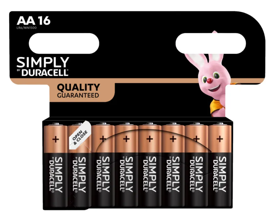 Duracell Simply AA alkaline batterier 16-pk.