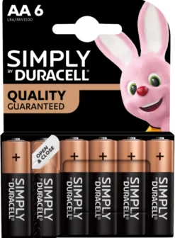 Duracell Simply AA alkaline batterier 6-pk.