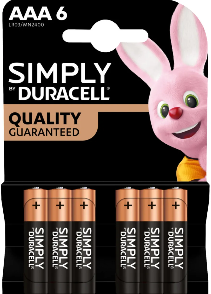 Duracell Simply AAA alkaline batterier 6-pk.