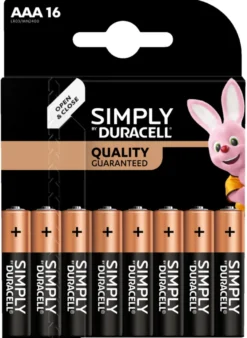 Duracell Simply AAA alkaline batterier 16-pk.