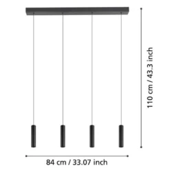 Eglo Almudaina langbordspendel sort Ø6 cm