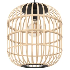 Eglo Bordesley pendel Ø35 cm bambus/sort