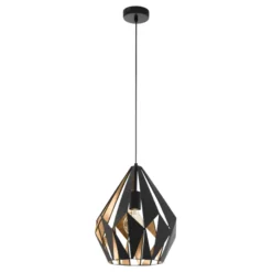 Eglo Carlton pendel Ø31 cm sort/guld