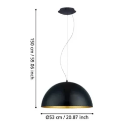 Eglo Gaetano 1 pendel sort/guld Ø53 cm