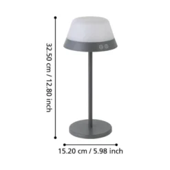 Eglo Meggiano bordlampe grå genopladelig