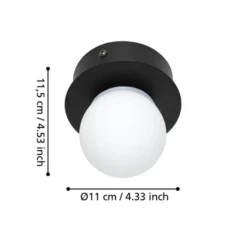 Eglo Mosiano loft- og væglampe sort/hvid Ø11 cm