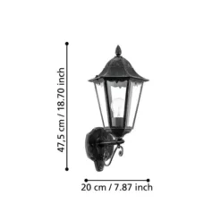 Eglo Navedo væglampe opadvendt sort/sølv 47,5 cm